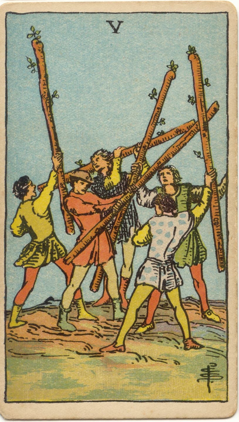 Five of Wands — tarot card