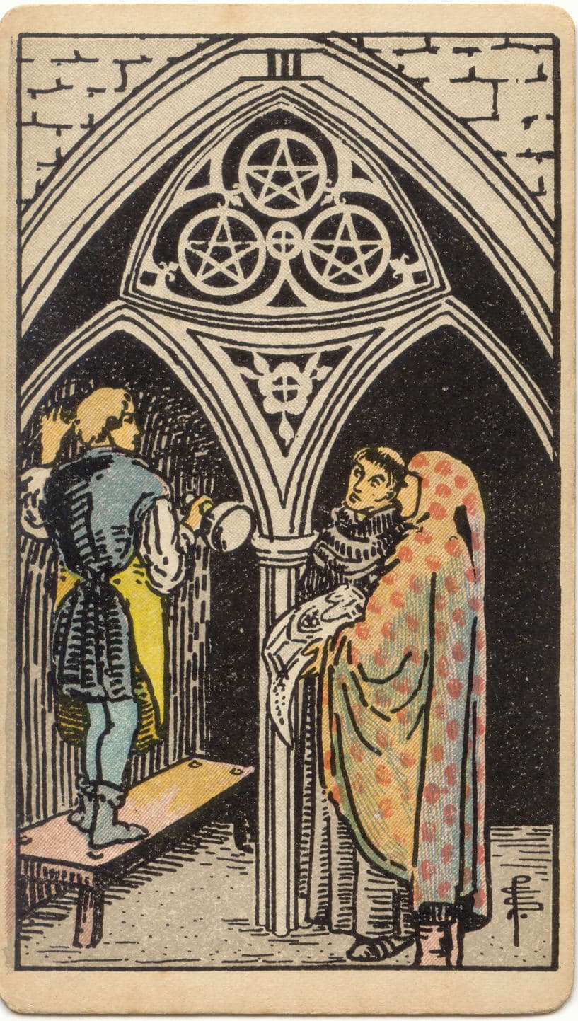 Three of Pentacles — tarot card