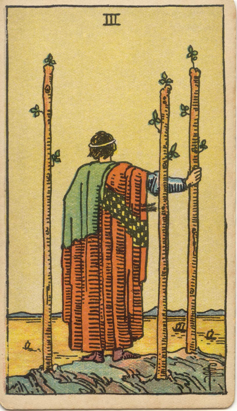 Three of Wands — tarot card
